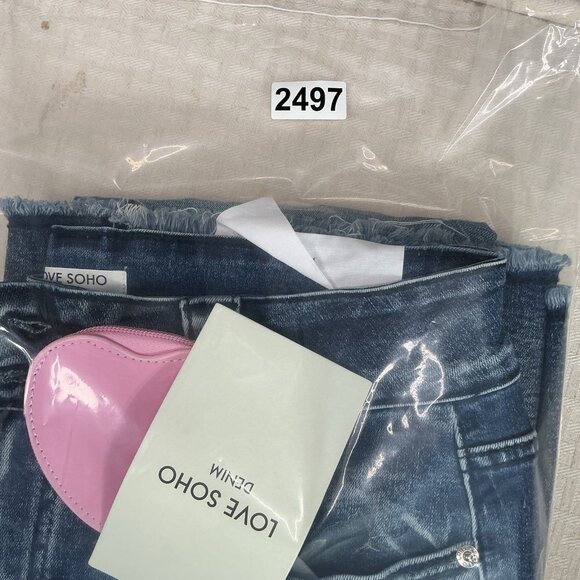 Love Soho Jeans Women’s Size 15 High Rise Flare Blue Denim Stretch - Picture 14 of 14